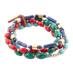 Scarsdale Multi Stone Golden Stretch Bracelet - Barse Jewelry