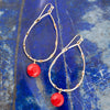 Scarsdale Red Shell Pearl Golden Drop Earrings - Barse Jewelry