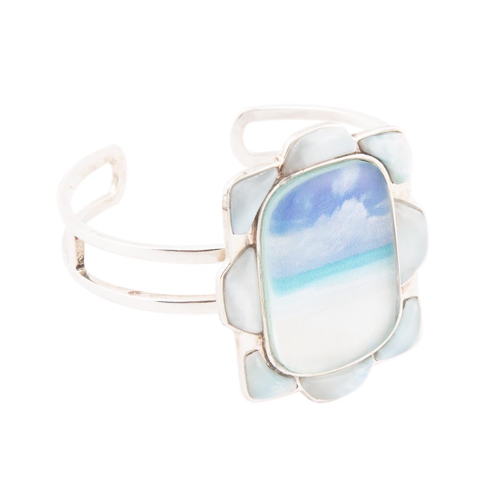 Scenic Blue Larimar and Sterling Silver Cuff Bracelet - Barse Jewelry