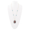 Scenic Dark Florals Blue Apatite Golden Pendant Necklaces - Barse Jewelry