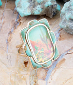 Scenic Desert Sedona Blue Turquoise Golden Ring - Barse Jewelry