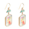 Scenic Floral Blue Turquoise Golden Earrings - Barse Jewelry