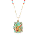 Scenic Sedona Desert Blue Turquoise Golden Pendant Necklace - Barse Jewelry