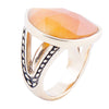 Sky Faceted Orange Quartz and Golden Bronze Statement Ring - Barse Jewelry