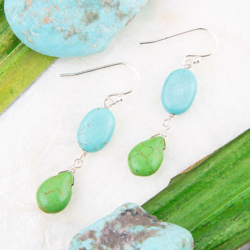 Springtide Green Magnesite and Sterling Silver Earrings - Barse Jewelry