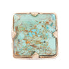 Square Statement Blue Turquoise Golden Ring - Barse Jewelry