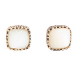 Squared Up Mother of Pearl Golden Stud Earrings - Barse Jewelry