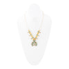 Squash Blossom Statement Blue Turquoise Golden Necklace - Barse Jewelry