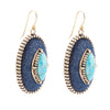 Stacked Blue Turquoise and Blue Denim Golden Drop Earrings - Barse Jewelry