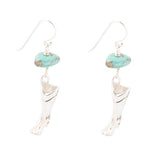 Sterling Silver Boot Charm and Blue Turquoise Earrings - Barse Jewelry