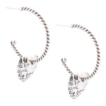 Sterling Silver Engraved Heart Hoop Earrings - Barse Jewelry