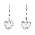 Sterling Silver Engraved Heart Hoop Earrings - Barse Jewelry