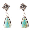 Sterling Silver Ornate Post Blue Turquoise Drop Earrings - Barse Jewelry