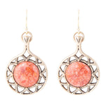 Sun Orange Sponge Coral Golden Drop Earrings - Barse Jewelry