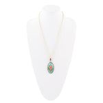 Tapestry Turquoise and Coral Golden Necklace - Barse Jewelry