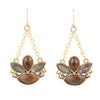 Tribecca Blue Abalone Brown Smoky Quartz Golden Drop Earrings - Barse Jewelry