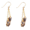 Tribecca Blue Abalone Brown Smoky Quartz Golden Drop Earrings - Barse Jewelry