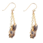 Tribecca Blue Abalone Brown Smoky Quartz Golden Drop Earrings - Barse Jewelry