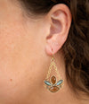 Tribecca Blue Abalone Brown Smoky Quartz Golden Drop Earrings - Barse Jewelry