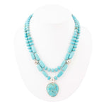 Turquoise Facets Sterling Silver Statement Necklace - Barse Jewelry