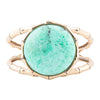 Vibrant Green Chrysoprase Golden Bamboo Statement Cuff Bracelet - Barse Jewelry