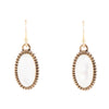 White Mother of Pearl Oval Golden Drop Earrings - Barse Jewelry