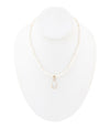 White Mother of Pearl Tear Drop Golden Pendant Necklace - Barse Jewelry