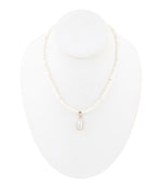 White Mother of Pearl Tear Drop Golden Pendant Necklace - Barse Jewelry