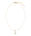 White Mother of Pearl Tear Drop Golden Pendant Necklace - Barse Jewelry