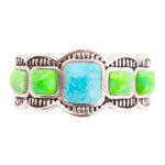 Zion Blue and Lime Green Turquoise Sterling Silver Ring - Barse Jewelry