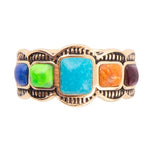 Zion Blue Turquoise Colorful Golden Ring - Barse Jewelry