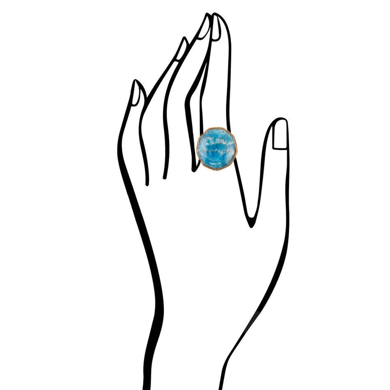 Apatite and Bronze Statement Ring - Barse Jewelry