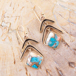 Arrows Turquoise and Spiny Oyster Matrix Drop Earrings - Barse Jewelry