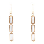 Baguette Mother of Pearl and Golden Bronze Linear Earrings - Barse Jewelry