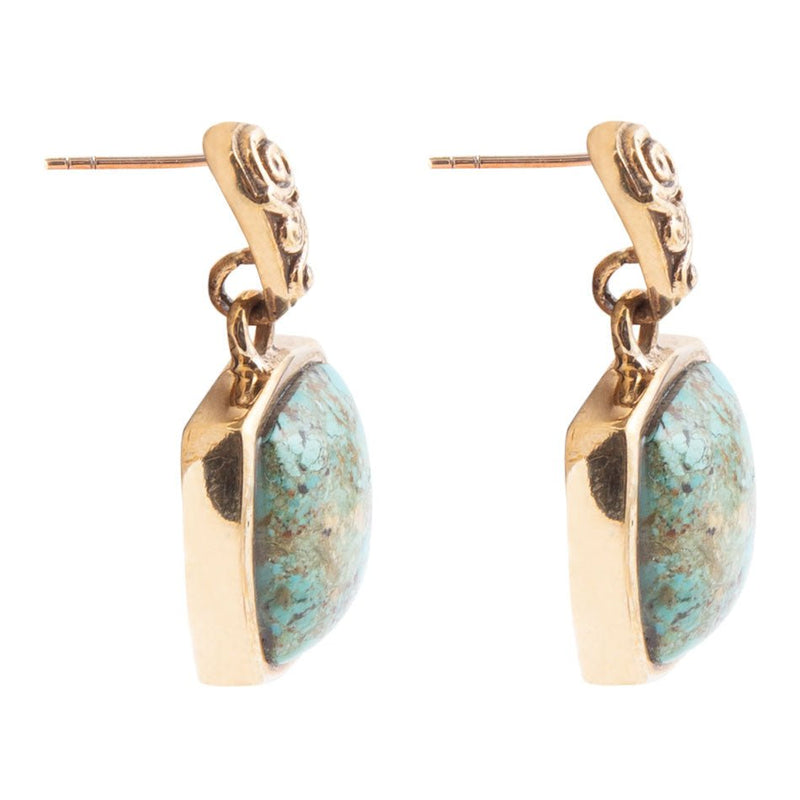 Balinese Turquoise Post Earrings - Barse Jewelry