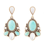 Barcelona Turquoise and Mother of Pearl Post Drop Earrings - Barse Jewelry