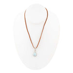 Basic Larimar and Sterling Silver Pendant Leather Necklace - Barse Jewelry