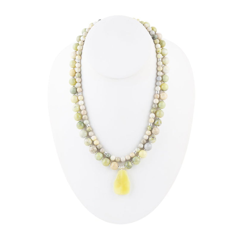 Chartruese Green Lemon Jade Statement Necklace - Barse Jewelry