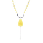 Chartruese Lemon Jade Long Pendant Necklace - Barse Jewelry