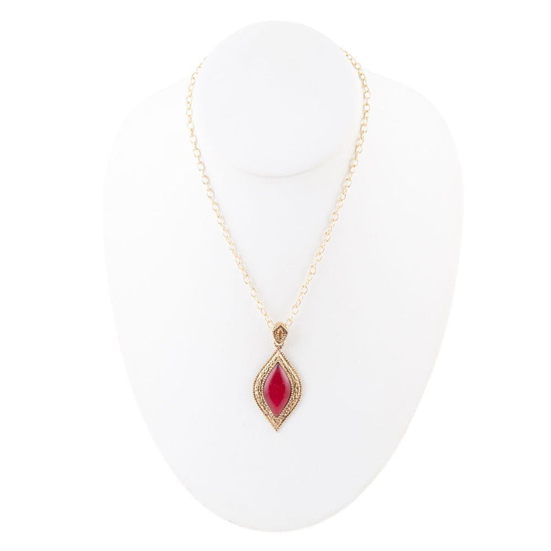 Cleopatra Bordeaux Quartz Necklace - Barse Jewelry