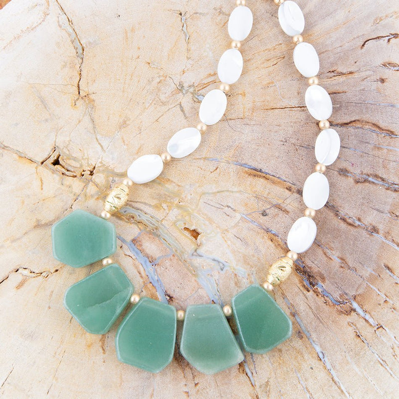 Dani Aventurine and Pearl Necklace - Barse Jewelry