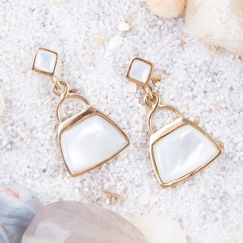 Decked Out Mother of Pearl Post Earrings - Barse Jewelry