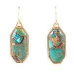 Dolce Teal Turquoise Matrix Earrings - Barse Jewelry