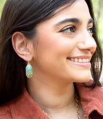 Dolce Teal Turquoise Matrix Earrings - Barse Jewelry