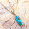 Dolce Teal Turquoise Matrix Pendant Necklace - Barse Jewelry