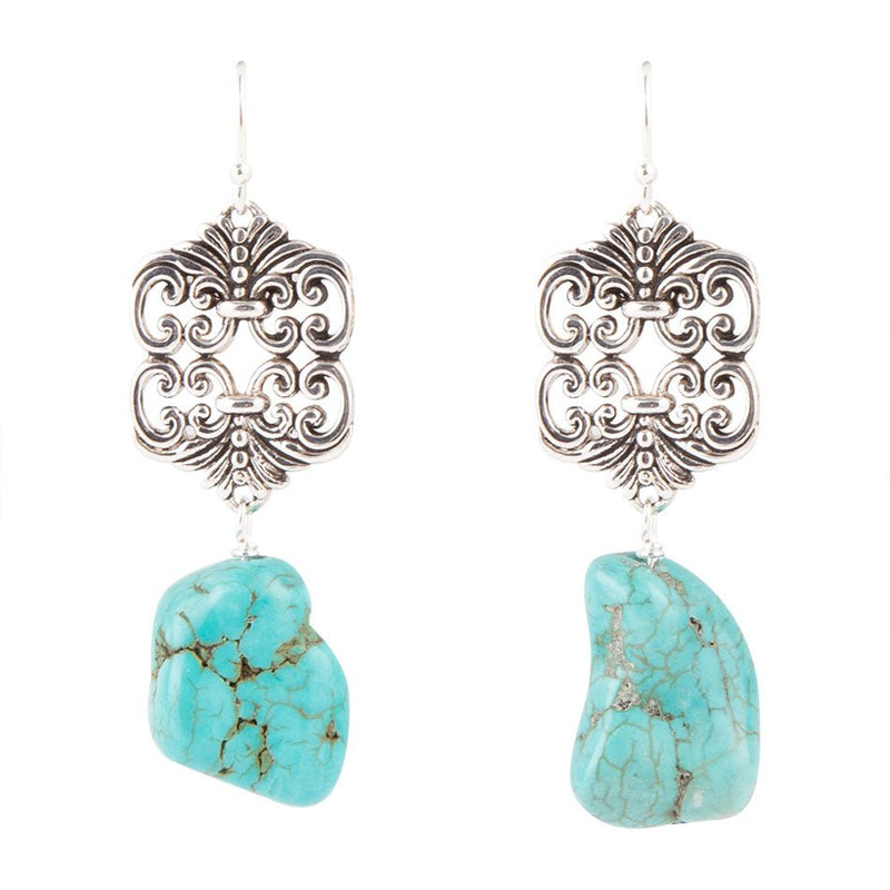 Durango Lace Turquoise Drop Earring - Barse Jewelry