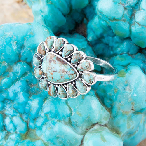 BARSE Vintage Sterling Silver - Turquoise & Pink newest Quartz Ring - size 6