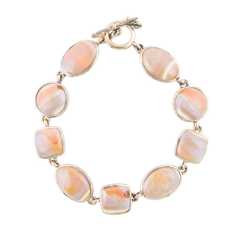 Enchanted Salmon Jasper and Bronze Link Bracelet - Barse Jewelry