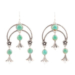 Floral Chandelier Turquoise and Sterling Silver Earrings - Barse Jewelry