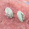 Floral Green Turquoise and Sterling Silver Stud Earrings - Barse Jewelry